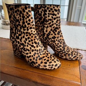 J. Crew Leopard Print Ankle Booties